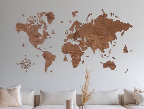 mapa na ścianę Losokawood prezent dla podróżnika